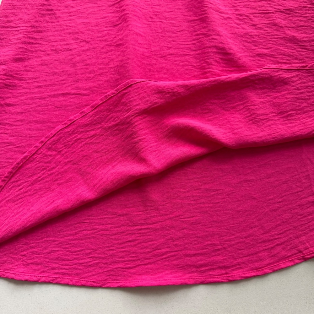 Monteau Los Angeles Women XS Hot Pink Ruched FlutterSleeve Mini Dress Barbiecore - Picture 12 of 13